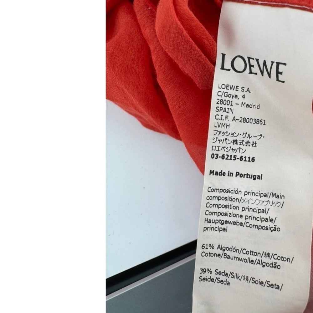 Loewe Paula Ibiza Red Sheer Silk Kaftan Tie Front Cover Up Dress Womens One Size - Picture 8 of 12